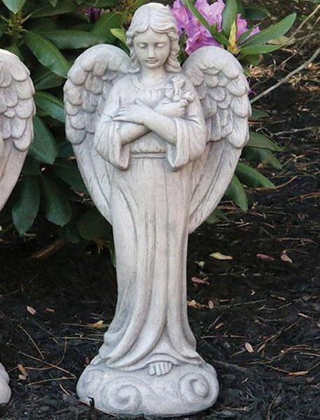 Ava Angel with Roses Statue Memorial Statue Sculpture Cement Outdoor